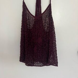 Sheer Purple Sequined Top